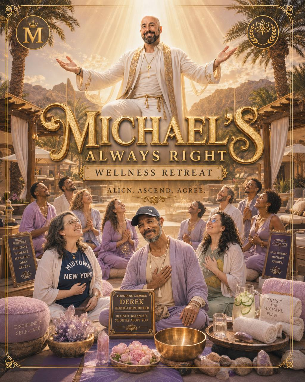 Original Michael's Always Right wellness retreat poster